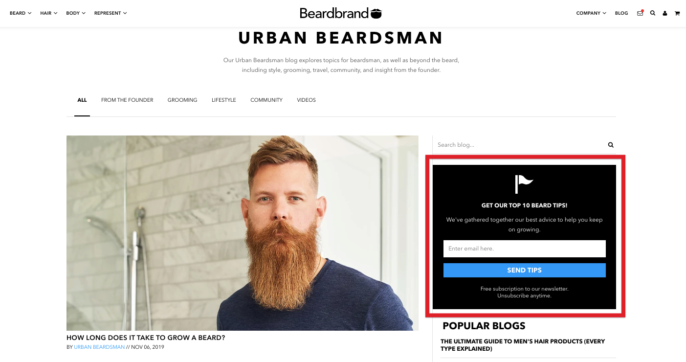 Beardbrand Lead Capture