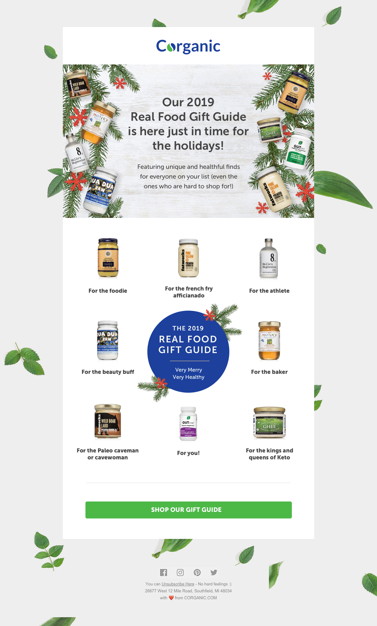 Corganic Gift Guide