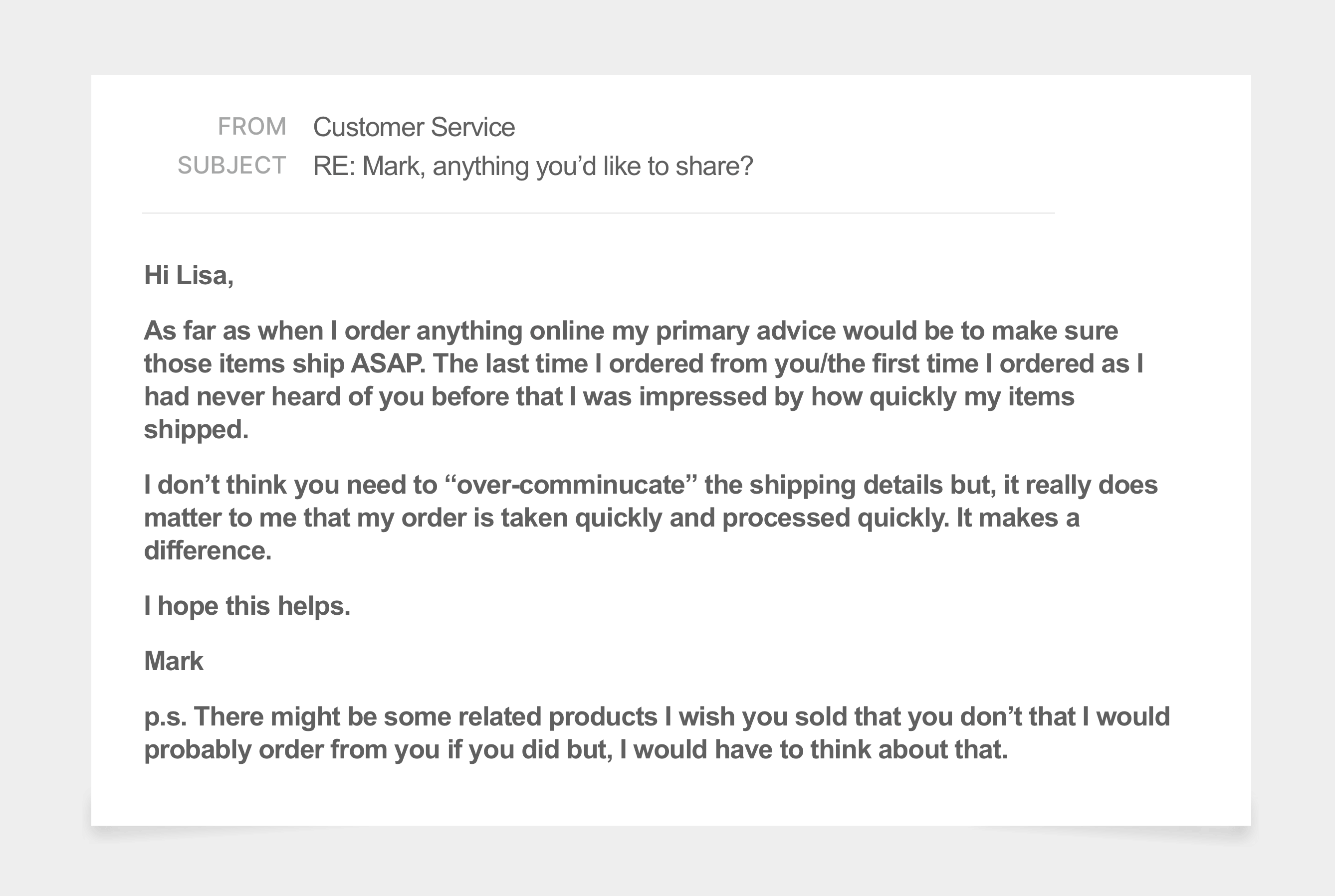 NPS customer feedback