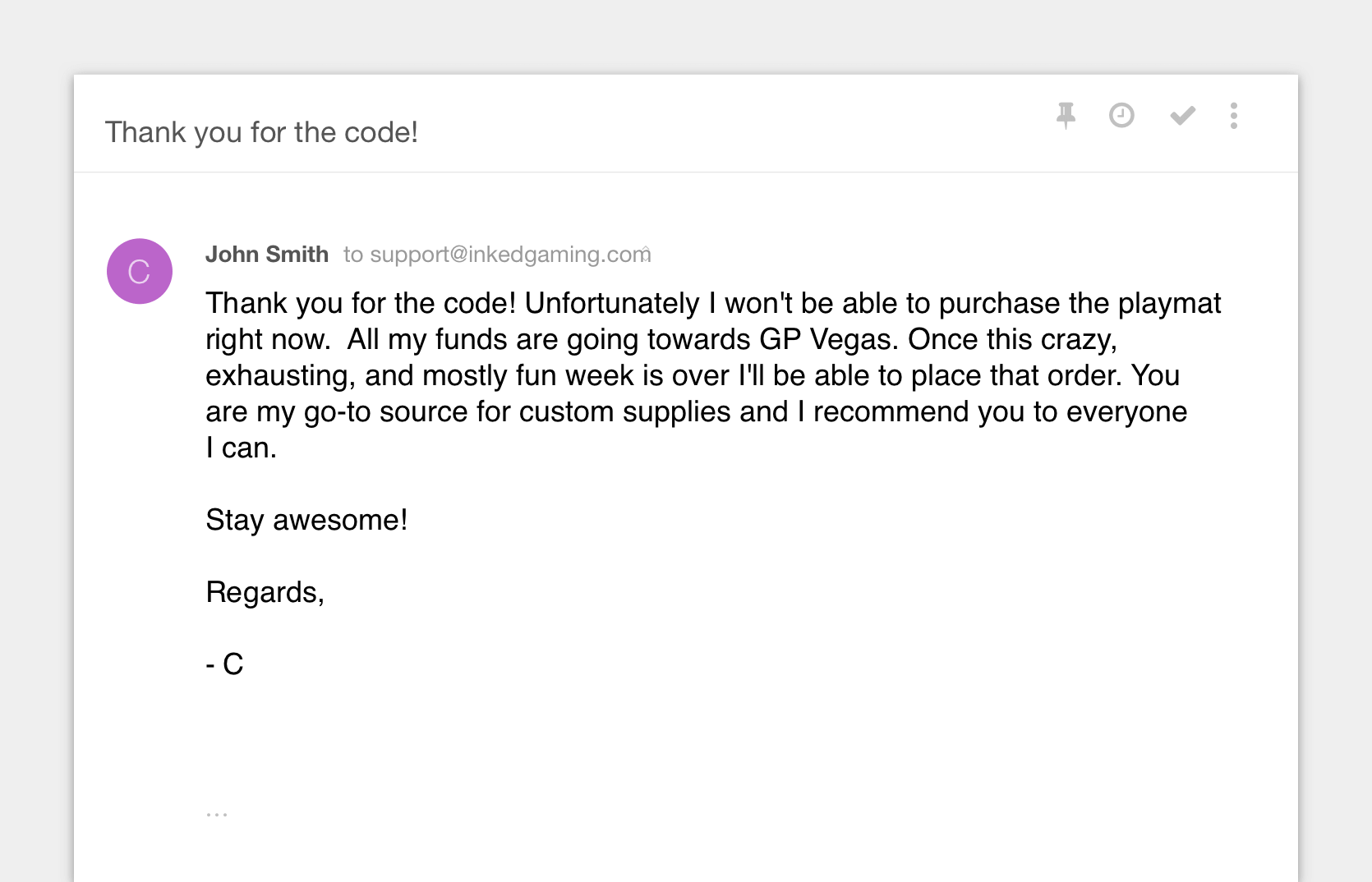 Abandoned Cart Email Response